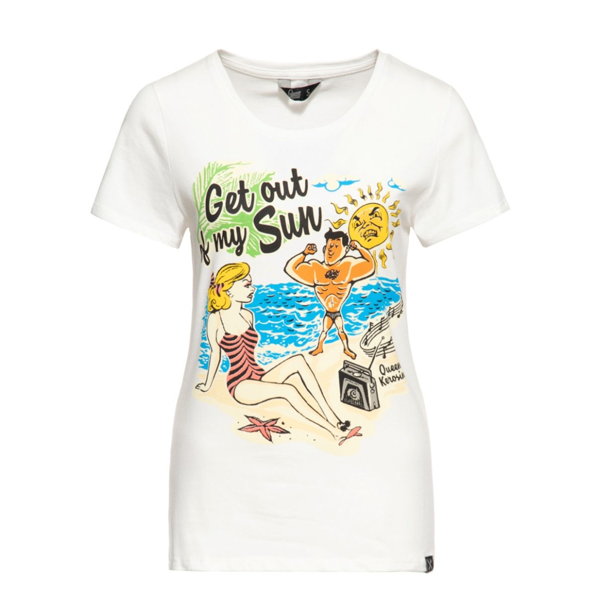 Queen Kerosin Get Out Of My Sun Shirt Offwhite -XXL | Queen Kerosin