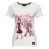 Queen Kerosin High Heels V-neck T-shirt Off White-XS | Queen Kerosin