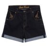 Queen Kerosin High Waist Denim Shorts Black -33 | Queen Kerosin