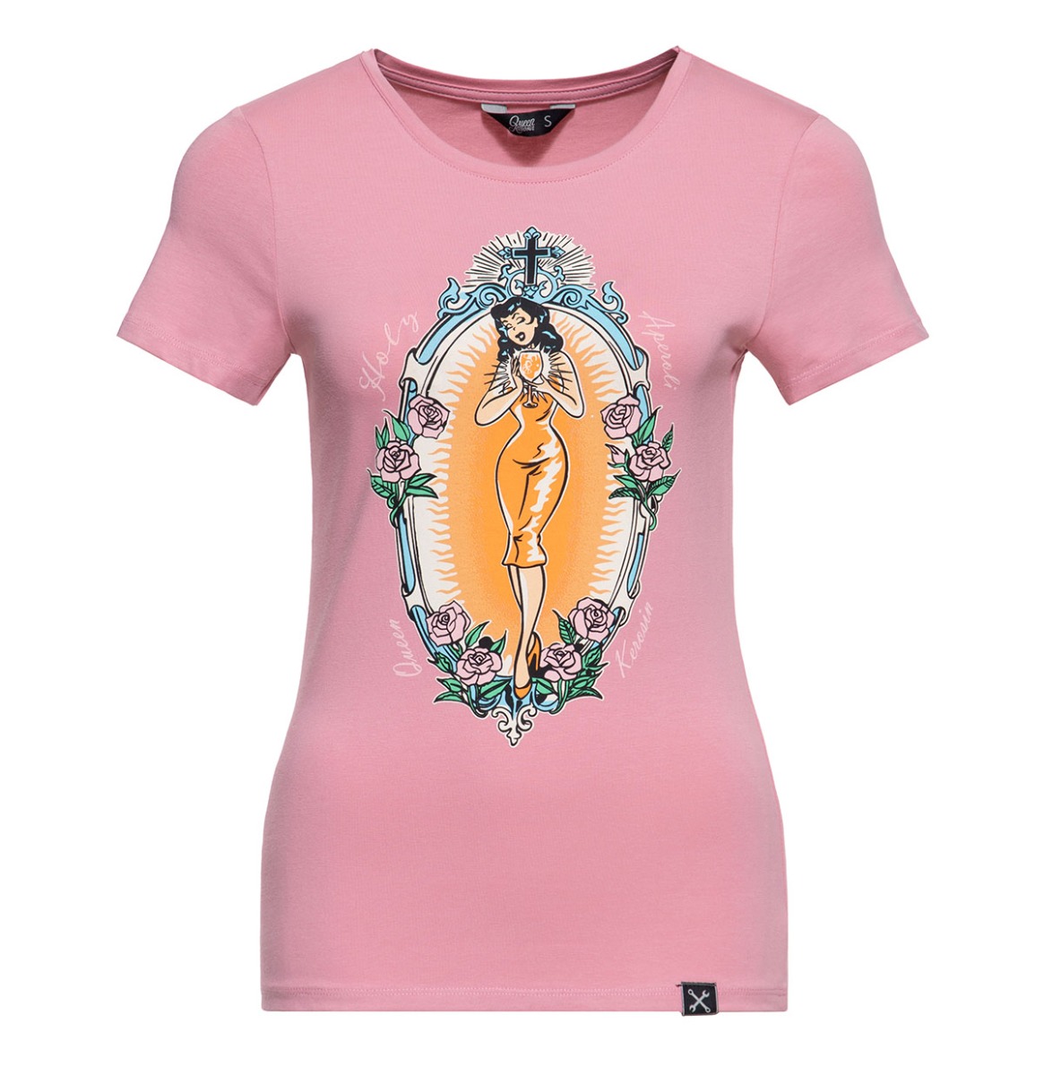 Queen Kerosin Holy Aperoli T-Shirt Rose-XL | Queen Kerosin