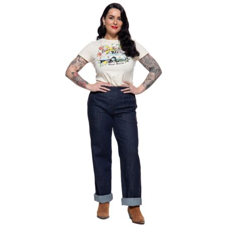 Queen Kerosin Marlene Denim Pants Josie Blue-34 - 32 | Queen Kerosin