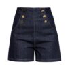 Queen Kerosin Marlene Denim Shorts Dark Blue -XL | Queen Kerosin