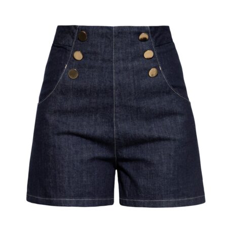 Queen Kerosin Marlene Denim Shorts Dark Blue -XL | Queen Kerosin