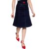 Queen Kerosin Mexican Denim Skirt Dark Blue -S | Fiftiesstore