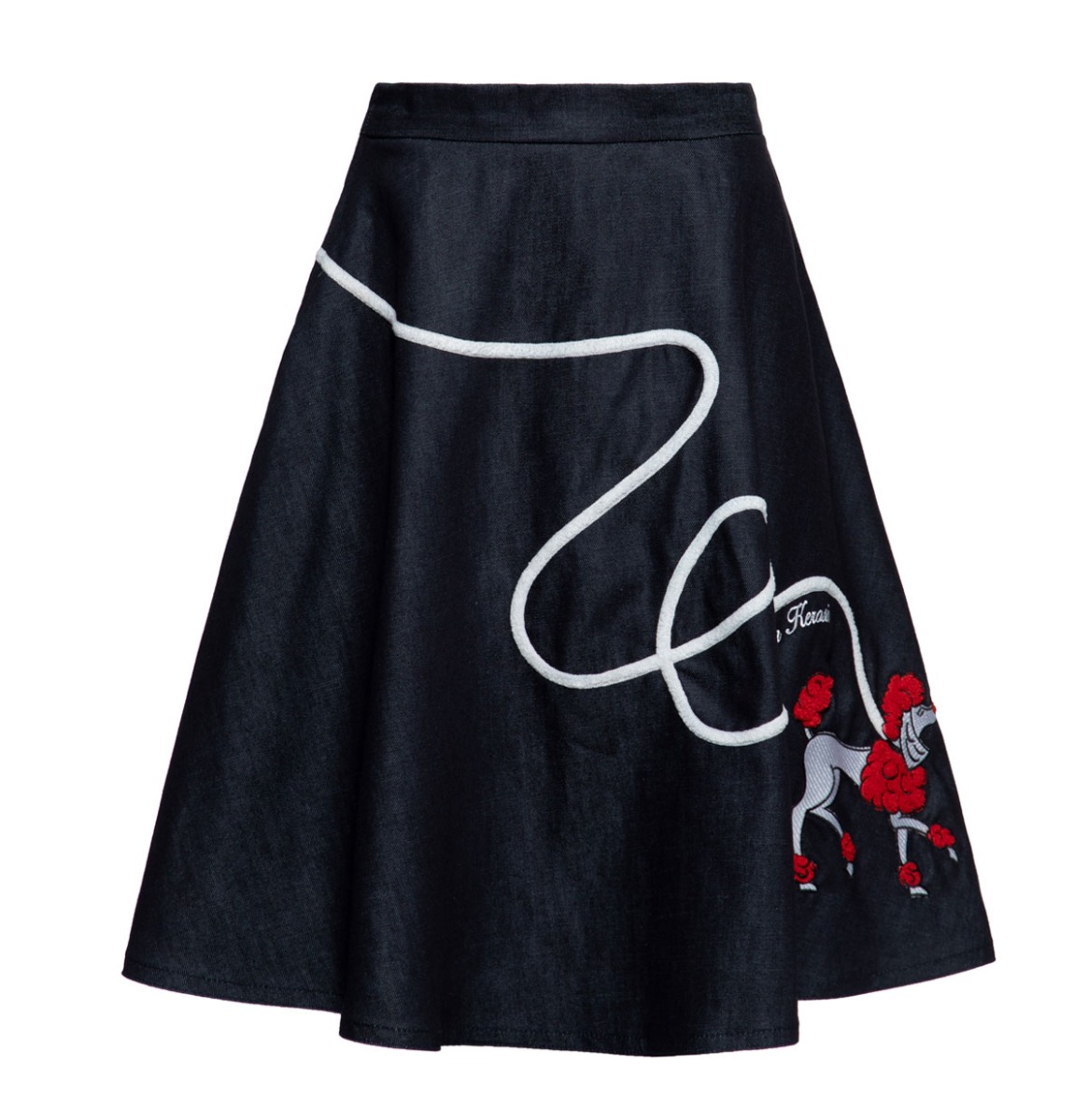Queen Kerosin Poodle Retro Swing Skirt Denim-XS | Queen Kerosin