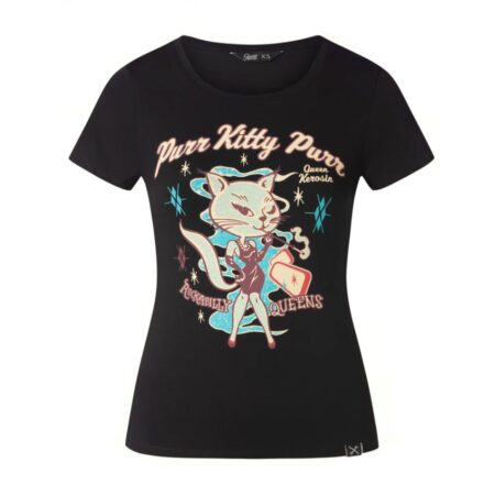 Queen Kerosin Purr Kitty Purr Shirt Black-XXL | Queen Kerosin
