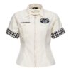 Queen Kerosin Racing Blouse Checkered White & Black -3XL | Queen Kerosin