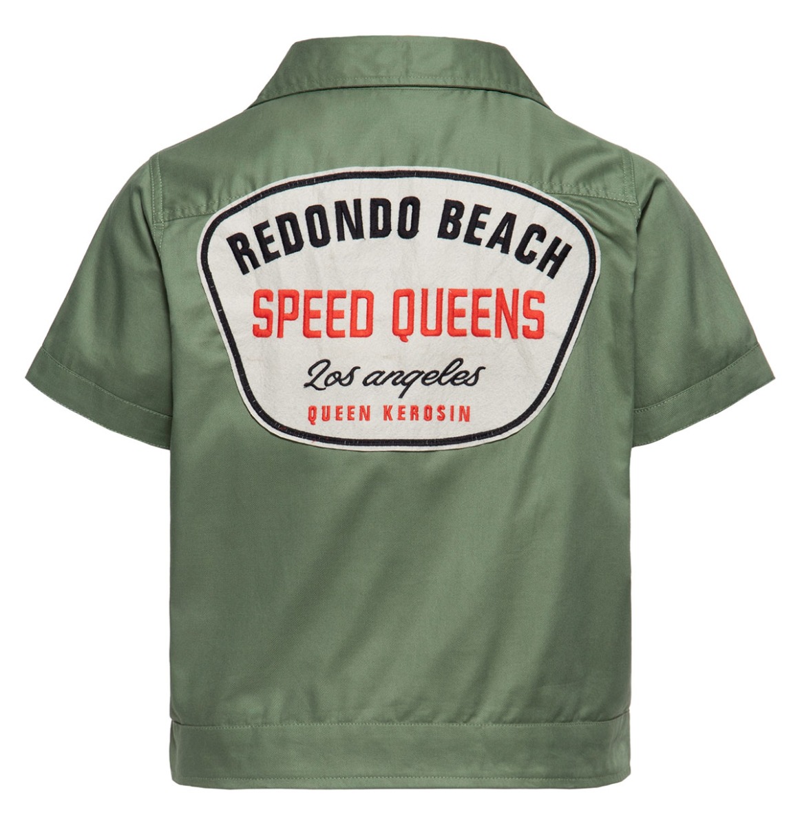 Queen Kerosin Redondo Beach Work Shirt Oil Green -M | 21% korting | Queen Kerosin