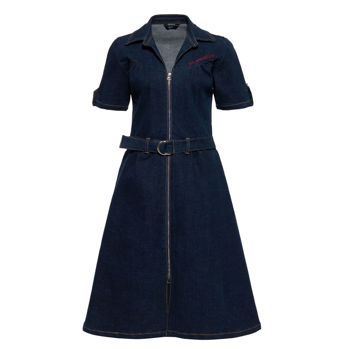 Queen Kerosin Retro Denim Dress With Belt-XS | 24% korting | Fiftiesstore