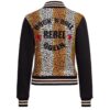 Queen Kerosin Rock 'n Roll College Jacket Leopard-M | 22% korting | Queen Kerosin