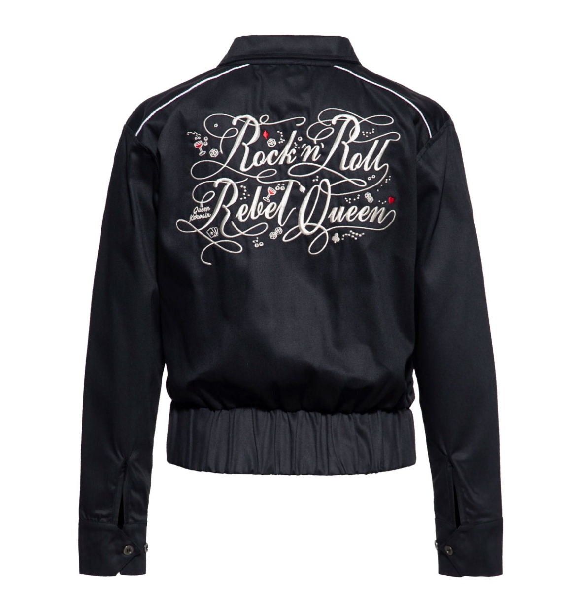 Queen Kerosin Rock n Roll Rebel Queen Gabarin Jacket Black-XXXL | Queen Kerosin