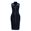 Queen Kerosin Sailor Embroidery Denim Pencil Dress-M | Queen Kerosin