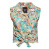 Queen Kerosin Sleeveless Bow Tie Blouse 50s Vacation -XXXL | Queen Kerosin