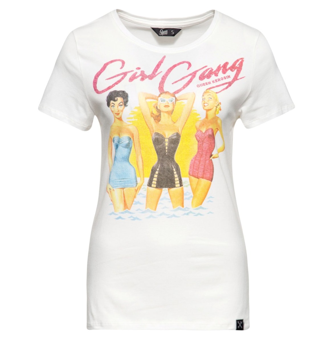 Queen Kerosin Summer Girl Gang Shirt Off White-XXXL | 17% korting | Queen Kerosin