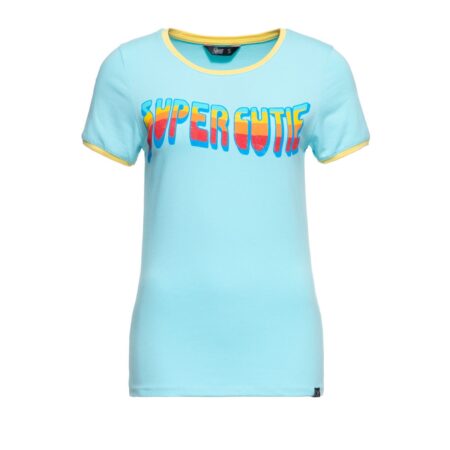 Queen Kerosin Super Cutie T-shirt Sky Blue-XXXXL | 20% korting | Queen Kerosin