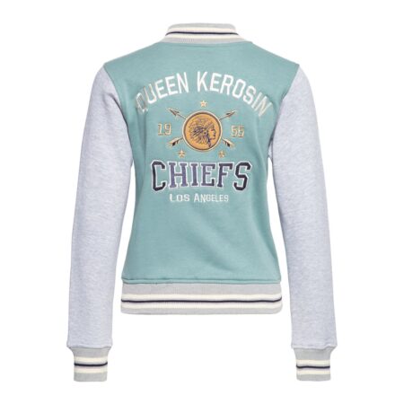 Queen Kerosin Sweat Jacket L.A. Chiefs Smokey Green & Grey-XXXL | Queen Kerosin