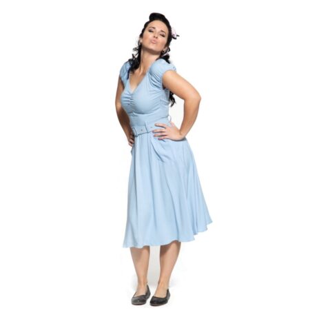 Queen Kerosin Swing Dress Mid Blue-XXL | Queen Kerosin