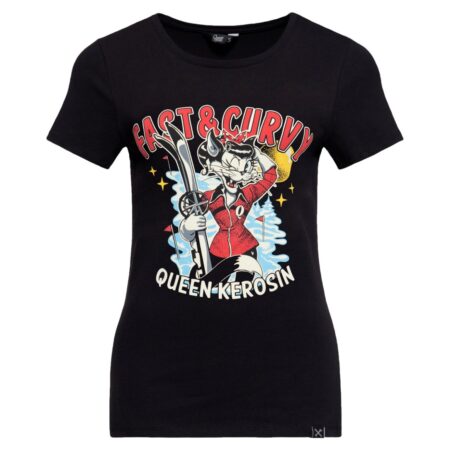 Queen Kerosin T-Shirt 'Fast & Curvy' Black-XL | Fiftiesstore