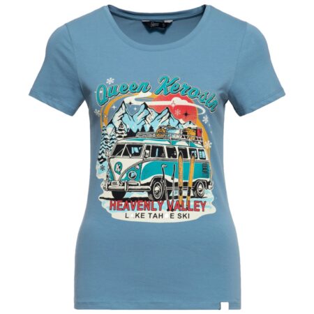 Queen Kerosin T-Shirt 'Heavenly Valley' Blue-XXXL | Fiftiesstore
