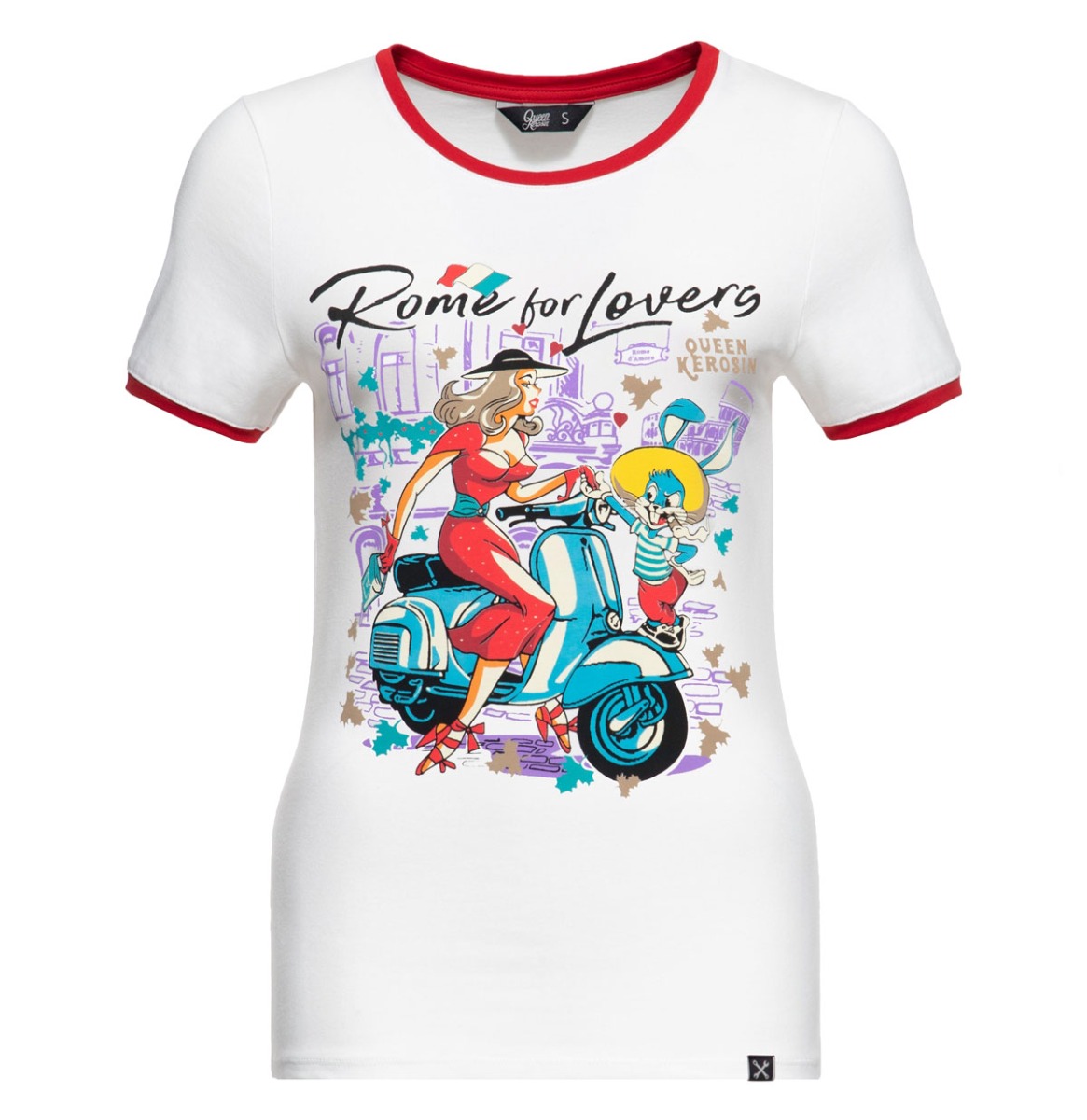 Queen Kerosin T-Shirt 'Rome for Lovers'-XXXL | Fiftiesstore