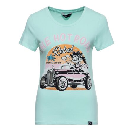 Queen Kerosin The Hot Rod Rebel T-shirt Ocean Wave-XXXL | Queen Kerosin