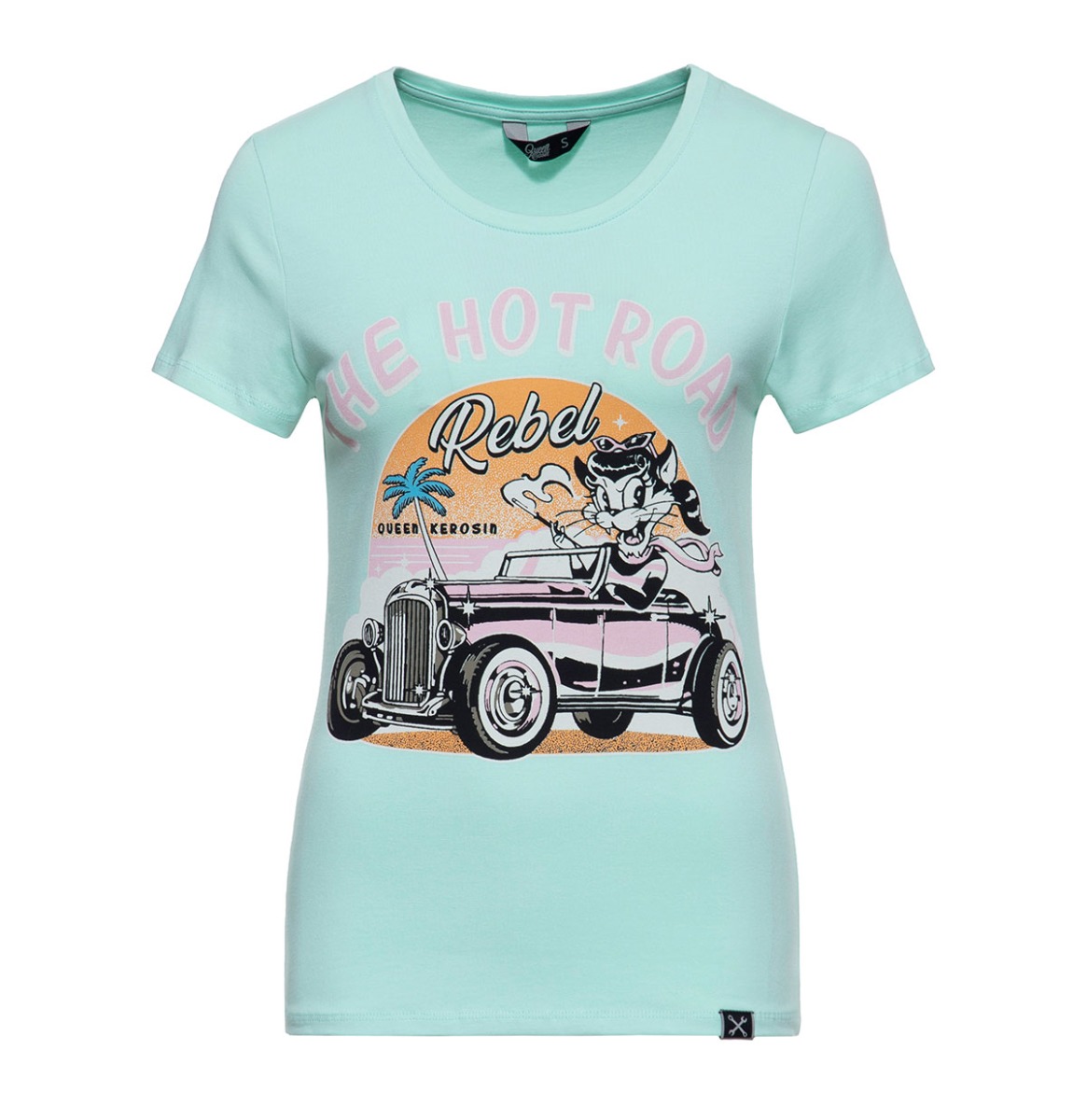 Queen Kerosin The Hot Rod Rebel T-shirt Ocean Wave-XXXL | Queen Kerosin