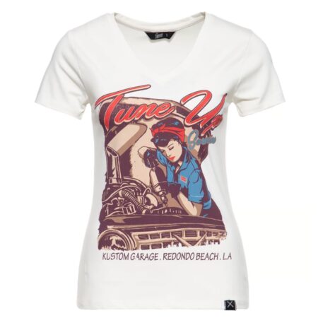 Queen Kerosin Tune Up Shirt Off-White-L | Fiftiesstore