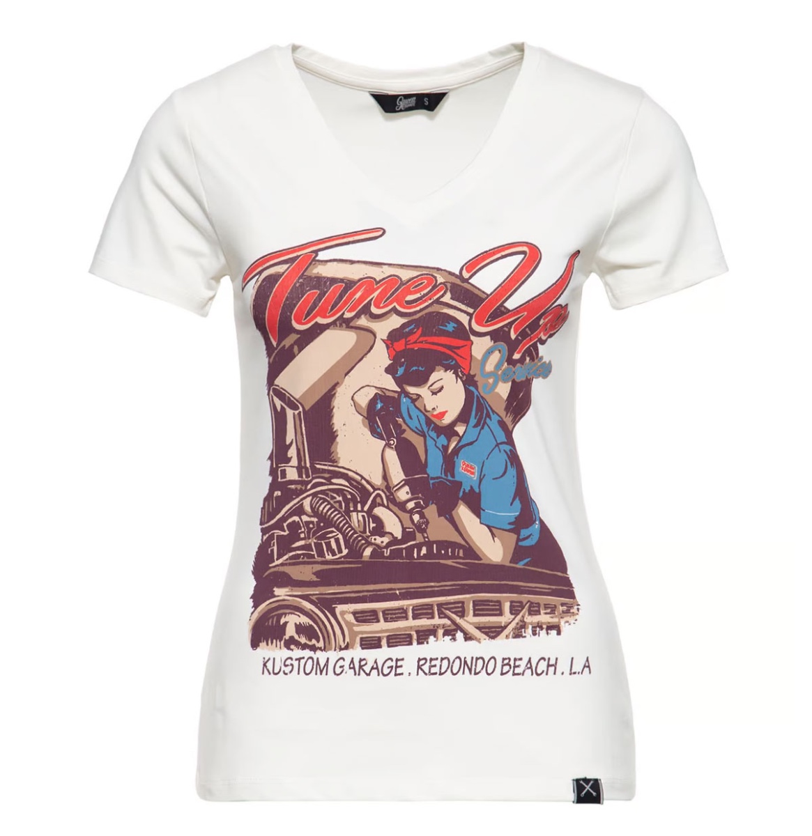 Queen Kerosin Tune Up Shirt Off-White-L | Fiftiesstore