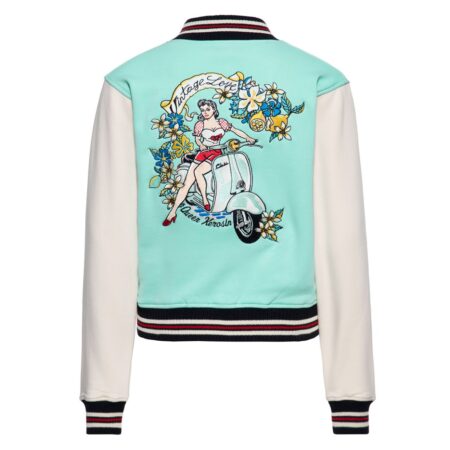 Queen Kerosin Vintage Love College Jacket Mint-XL | Queen Kerosin