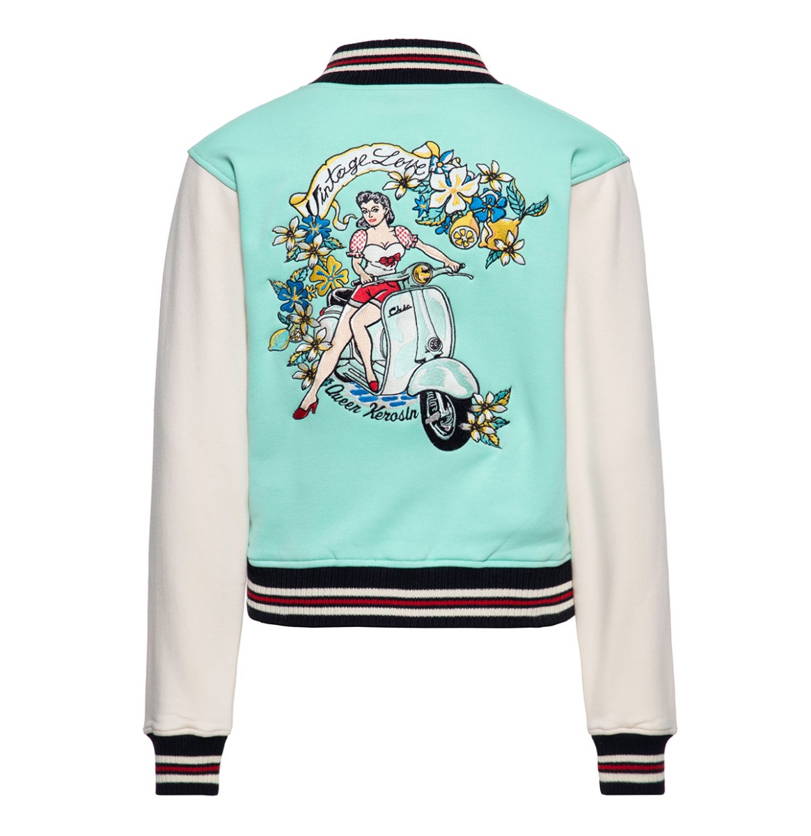 Queen Kerosin Vintage Love College Jacket Mint-XL | Queen Kerosin