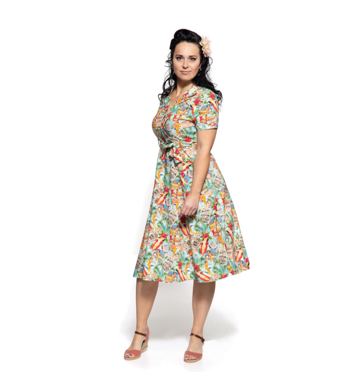 Queen Kerosin Vintage Summer Dress Multicolor-XS | 19% korting | Queen Kerosin