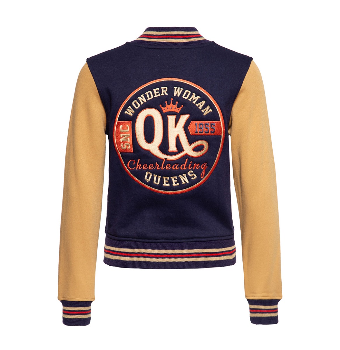 Queen Kerosin Wonder Woman College Jacket Beige & Blue-XXL | 19% korting | Queen Kerosin