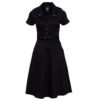 Queen Kerosin Workwear Swing Dress Black-M | 21% korting | Queen Kerosin