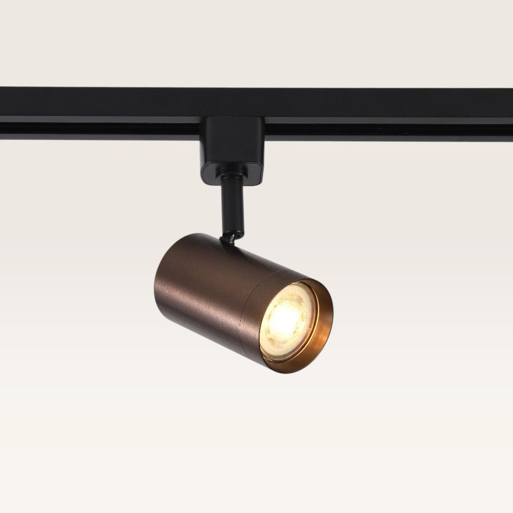 Railspot Beloria bronzo scuro - GU10-fitting - Ontworpen voor 1-fase railsysteem - Brons - IP20 voor binnen | LUSENZ