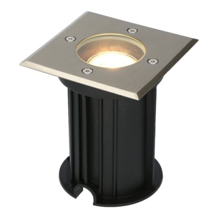 Ramsay LED Grondspot - Dimbaar - Vierkant - GU10 - 4 Watt 345 lumen - 2700K warm wit - RVS - IP67 waterdicht - Tuinspot - Oprit | HOFTRONIC