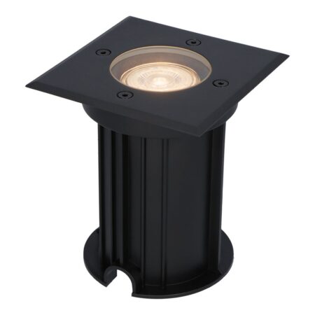 Ramsay LED Grondspot - Vierkant - Dimbaar - GU10 - 2700K warm wit - 4 Watt 345 lumen - Tuinspot - Zwart - IP67 waterdicht - Overrijdbaar voor de Oprit