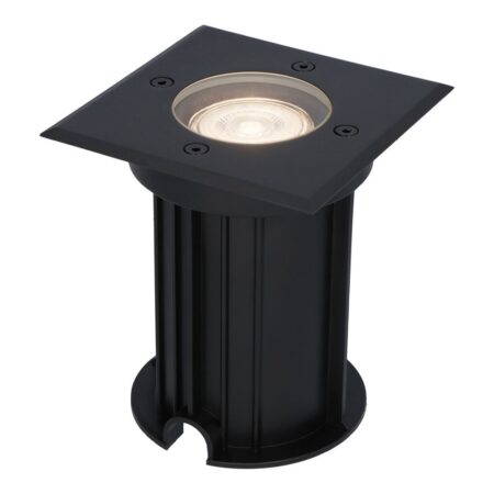 Ramsay LED Grondspot - Vierkant - Dimbaar - GU10 - 4000K neutraal wit - 4 Watt 345 Lumen - Tuinspot - Zwart - IP67 waterdicht - Overrijdbaar voor de Oprit