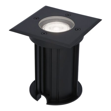 Ramsay LED Grondspot Vierkant - Dimbaar - GU10 - 6500K daglicht wit - 4 Watt 345 Lumen - Tuinspot - Zwart - IP67 waterdicht - Overrijdbaar voor de Oprit