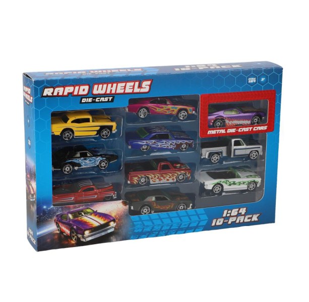 Rapid Wheels Auto Die Cast 10 Pack | Rapid Wheels