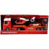 Rapid Wheels Autotransporter Brandweer Met Auto En Helicopter | Rapid Wheels