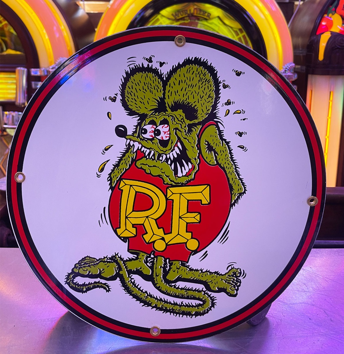 Rat Fink Logo Emaille Bord - Ø30 cm | Fiftiesstore