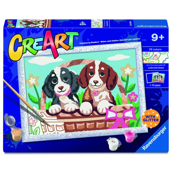 Ravensburger Creart Schilderen Op Nummer Honden In Mandje | Ravensburger