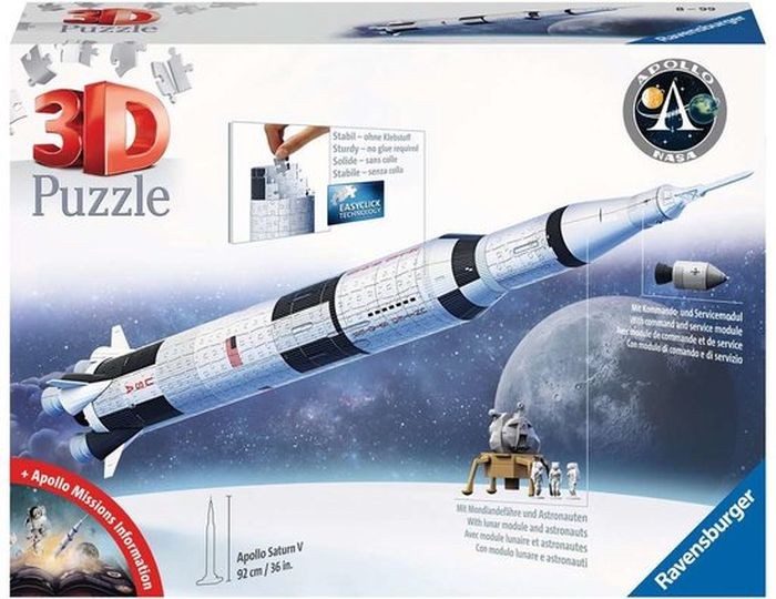 Ravensburger Puzzel 3D Apollo Saturn V Raket | Ravensburger
