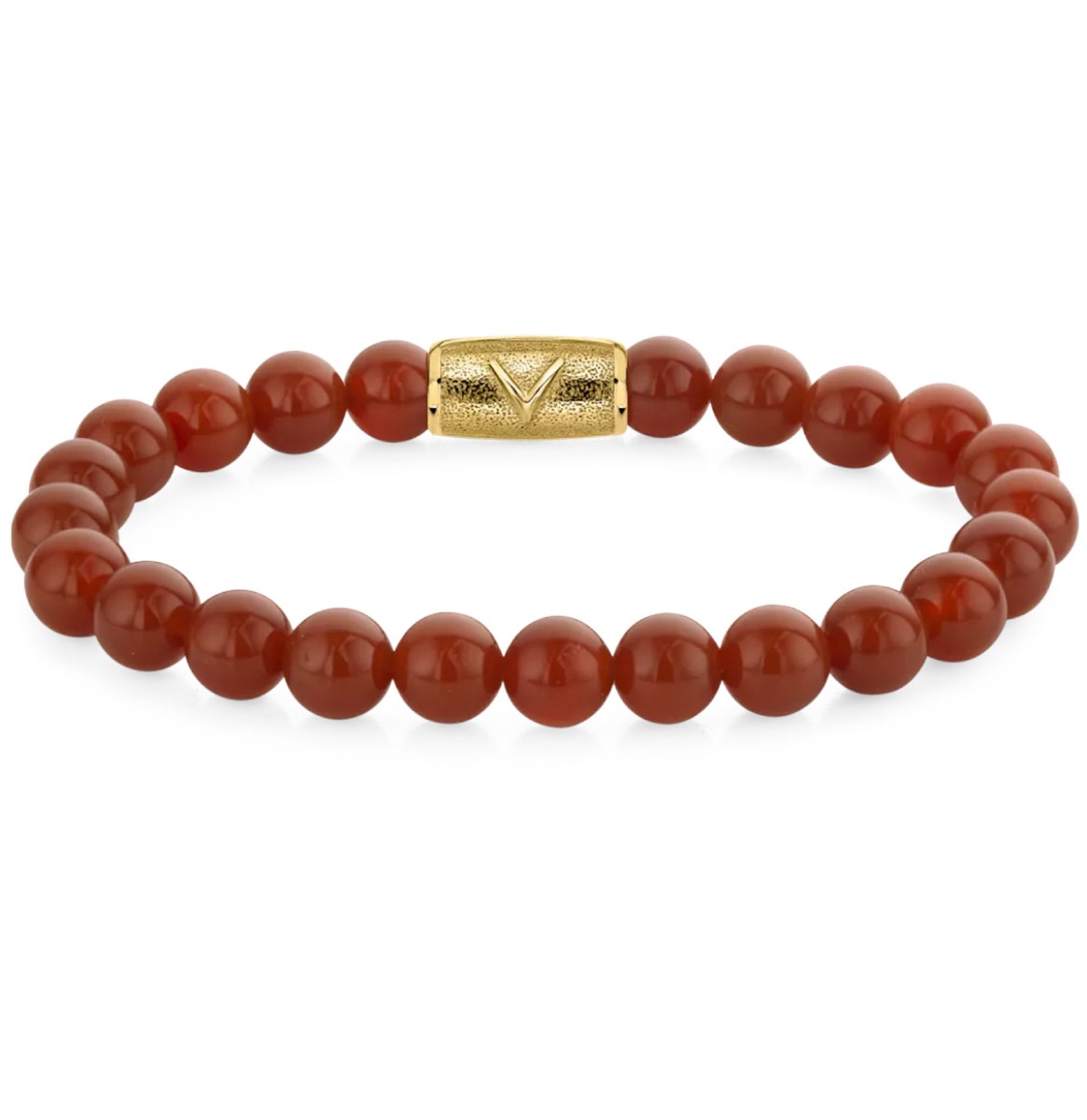 Rebel & Rose Danny Vera Red Agate Gold Bracelet - 8mm-L | PMD - Danny Vera