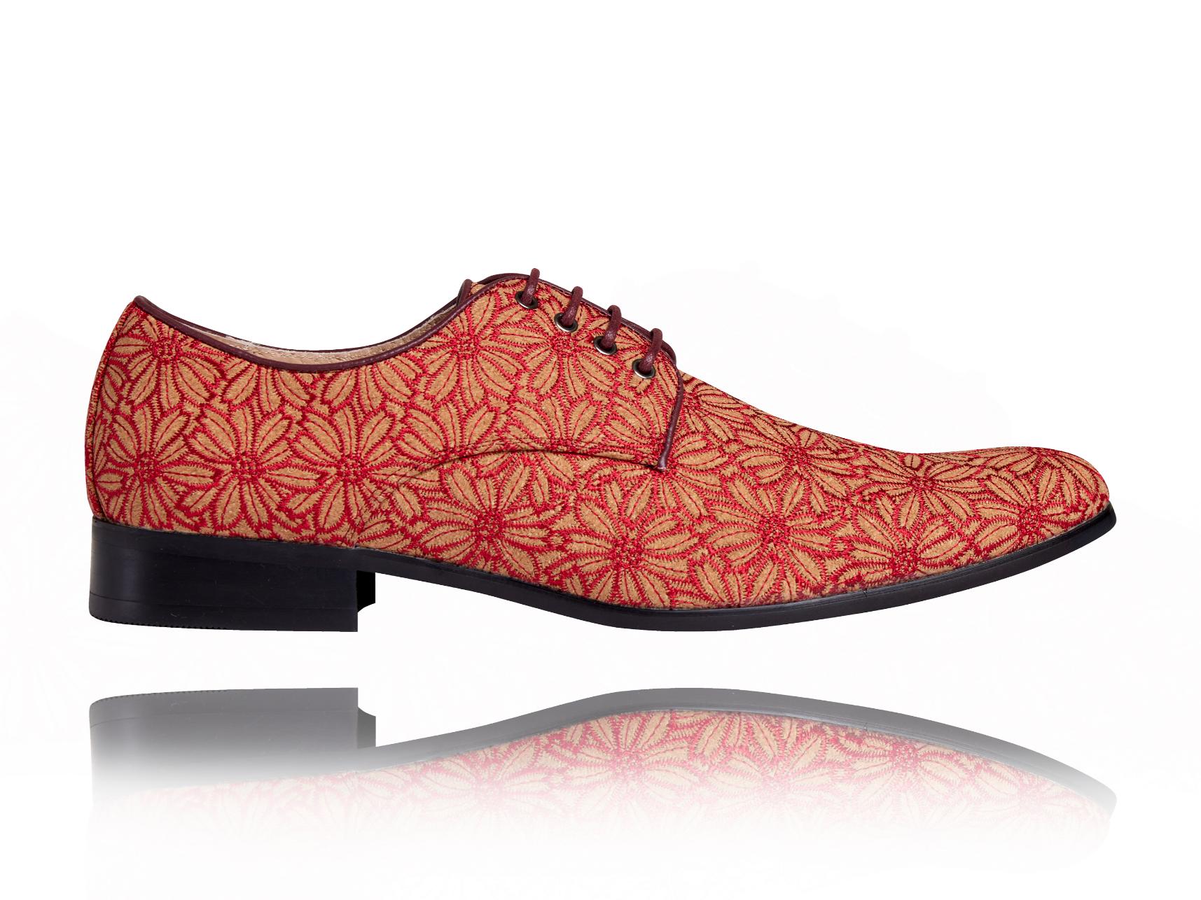 Red Cork Flower Lureaux - Handgemaakte Nette Schoenen Voor Heren | Lureaux