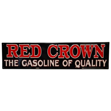 Red Crown Gasoline Stalen Bord met Relief - 79 x 19cm | Fiftiesstore
