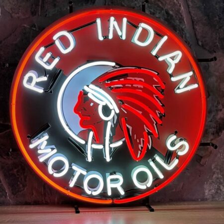 Red Indian Motor Oils Neon Verlichting 60 cm - Rood