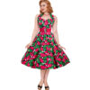 Red Palm Floral Dress Black-46 (NL)/ 20 (UK) | Vivien of Holloway