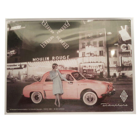 Renault Dauphine Moulin Rouge Reliëf Metalen Bord | Renault