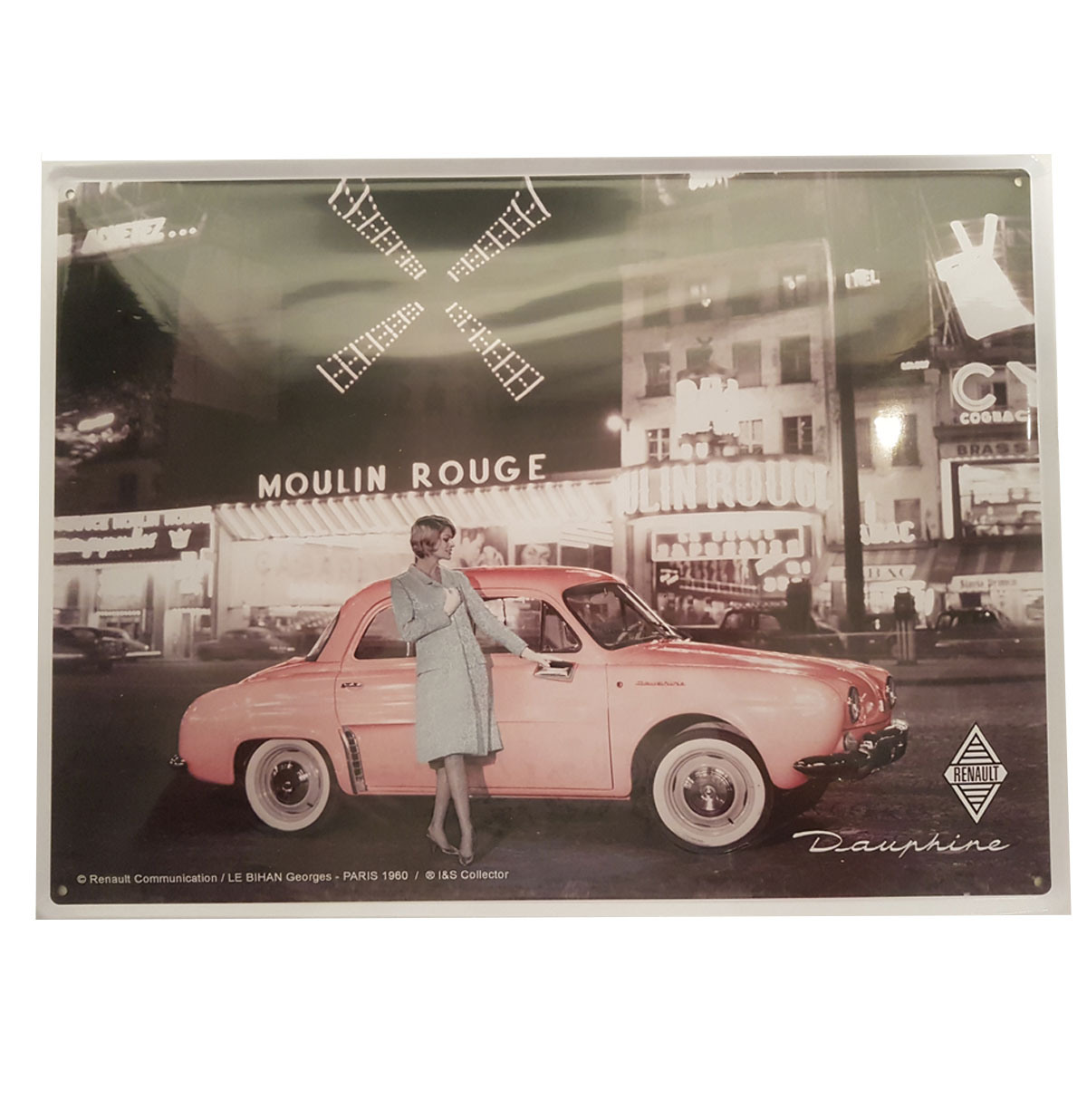 Renault Dauphine Moulin Rouge Reliëf Metalen Bord | Renault